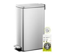EKO Stella Slim 30L Kitchen Bin with Pedal | Stainless Steel Smudge Proof | Compact Design | Silent Closing Bathroom