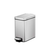 EKO 6-Litre Stella Slim Step Bin, Fingerprint-Resistant Stainless Steel Pedal Rubbish Bin with Removable Inner Liner (Silver)