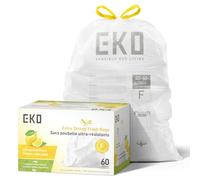 EKO Ultra-Strong Extra-Tall 13 Gallon Kitchen Trash Bags, Lemon, 60 Ct | Extra-Tall Fit | 1-Mil Thick | Reinforced Drawstrings | Leak & Tear Resistant | Pre-Separated