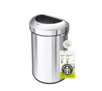 EKO Urban 21 Gallon Semi-Round Open Top Waste Bin, Stainless Steel Half Round Commercial Trash Can for Indoor and Outdoor, Extra Large Metal Garbage Bin for Home, Office, Restaurant, Restroom, 80L