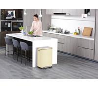 EKO - X Cube Pedal Bin - Large Rubbish & Recycling Bin, Perfect for Home & Workplaces, Cream, 20+20 Litre