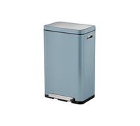 EKO X Cube Kitchen Bin 30L,Fingerprint-resistant Pedal Bin, Soft Close Waste Disposal Dustbin with Removable Inner Bucket, Deodoriser & Silicone Seal - Titanium Blue - Brushed Stainless Steel