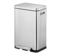 EKO X Cube Pedal Bin 20+20 Litre, Large Rubbish & Recycling Bin, Perfect for Home & Workplaces, Stainless Steel