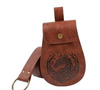 Ekoama 2 Piece Punk Medieval Belt Pouches Set PU Leather Waist Bag with Adjustable Strap for Cosplay Outdoor Event