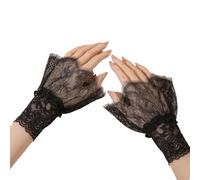 Ekoama Anime Lace Trim False Sleeves for Women Cosplay Costume Breathable Decorative Sleeves Flared Wrist Cuffs Covers