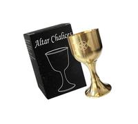 Ekoama Brass Wine Goblet Ceremonial Cup with Unique Symbols Ideal for Sacred Practices Decorative Goblet