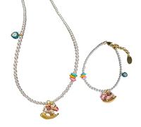 Ekoama Elegant Freshwater Pearls Necklace Bracelets Set With Rocking Horse Designs for Women and Girls