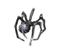 Ekoama Gothic Punk Spiders Rings With Mysterious Moonstone Adjustable Size For Women Unique Dark Art Jewelry