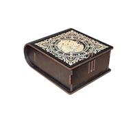 Ekoama Tarot Card Wooden Storage Box Portable Astrology Trinkets Case Divination Treasure Holder for Witches Portable Card Storage Container