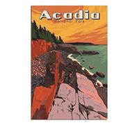 EKOAW Acadia National Park Maine Vintage Travel Poster Canvas Wall Home Room Decor Art Poster Painting Picture Print Gift Posters（Frameless） 30x40cm