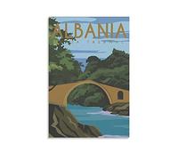 EKOAW Albania Benja Thermal Vintage Travel Posters Tree Wall Art Picture Print Canvas Art Poster Modern Family Bedroom Decor Posters 30x40cm