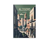EKOAW Algiers Algeria Vintage Travel Posters Landscape Wall Art Picture Print Canvas Art Poster Modern Family Bedroom Decor Posters 30x40cm