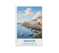 EKOAW Bangor Northern Ireland Vintage Travel Poster Canvas Wall Art Painting Prints 20x30cm