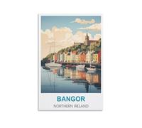 EKOAW Bangor Northern Ireland Vintage Travel Posters Canvas Wall Art Painting Prints 30x40cm