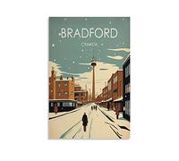 EKOAW Bradford Canada Vintage Travel Posters Snow Wall Art Picture Print Canvas Art Poster Modern Family Bedroom Decor Posters 40x50cm