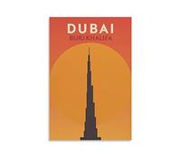 EKOAW Burj Khalifa Dubai Vintage Travel Posters Sunset Wall Art Picture Print Canvas Art Poster Modern Family Bedroom Decor Posters 20x30cm