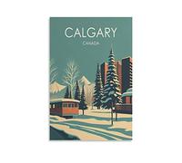 EKOAW Calgary Canada Vintage Travel Posters Tree Wall Art Picture Print Canvas Art Poster Modern Family Bedroom Decor Posters 30x40cm