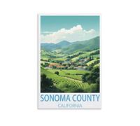 EKOAW California Sonoma County Vintage Travel Posters Canvas Art Poster And Wall Art Picture Print Bedroom Decor 30x40cm