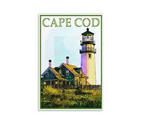 EKOAW Cape Cod Vintage Travel Posters Lighthouse Wall Art Picture Print Canvas Art Poster Modern Family Bedroom Decor Posters 30x40cm