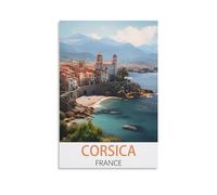 EKOAW Corsica France Vintage Travel Poster Canvas Art Poster And Wall Art Picture Print Bedroom Decor 30x40cm