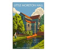 EKOAW DIY Hand Painted Oil Painting Kit,Cheshire Little Moreton Hall Tudor House Paint by Numbers for Adults Painting by Numbers Kits Acrylic Oil Painting Kit 40x50cm