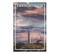 EKOAW DIY Hand Painted Oil Painting Kit,Cyprus Paphos Lighthouse Paint by Numbers for Adults Painting by Numbers Kits Acrylic Oil Painting Kit 30x40cm