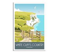 EKOAW DIY Hand Painted Oil Painting Kit,White Cliffs Country Dover Coast Acrylic Pigment Drawing Paintwork for Gift Home Wall Decor 30x40cm