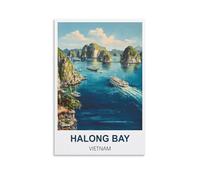 EKOAW Halong Bay Vietnam Vintage Travel Poster Canvas Wall Art Painting Prints 30x40cm