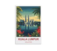 EKOAW Kuala Lumpur Malaysia Vintage Travel Posters Canvas Wall Art Painting Prints 50x60cm