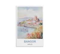 EKOAW Landscape Paint by Numbers for Adults,Bangor Wales DIY Color Oil Painting Paints,Home Wall Decor 40x50cm