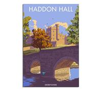 EKOAW Landscape Paint by Numbers Kits,Derbyshire Haddon Hall Old House Easy DIY Acrylic Pigment Drawing Paintwork for Home Wall Decor 40x50cm