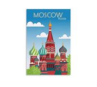 EKOAW Landscape Paint by Numbers Kits,St Basil's Moscow Easy DIY Acrylic Pigment Drawing Paintwork for Home Wall Decor 50x60cm