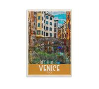 EKOAW Landscape Paint by Numbers Kits,Venice Italy Bridge Easy DIY Acrylic Pigment Drawing Paintwork for Home Wall Decor 40x50cm
