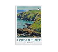 EKOAW Lizard Lighthouse Cornwall Vintage Travel Posters Canvas Printing Home Decor Wall Art Prints 30x40cm