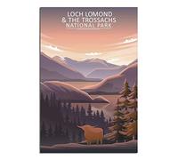 EKOAW Loch Lomond And The Trossachs National Park Vintage Travel Poster Canvas Wall Home Room Decor Art Poster Painting Picture Print Gift Posters(Frameless) 40x50cm
