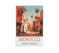 EKOAW Morocco North Africa Vintage Travel Posters Canvas Art Poster And Wall Art Picture Print Bedroom Decor 50x60cm