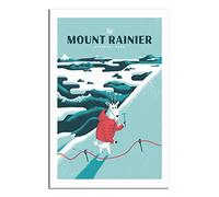 EKOAW Mount Rainier National Park Goat Vintage Travel Poster Canvas Wall Home Room Decor Art Poster Painting Picture Print Gift Posters（Frameless） 30x40cm