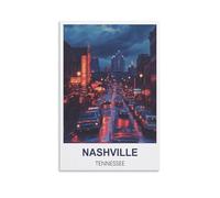 EKOAW Nashville Tennessee Vintage Travel Poster Canvas Wall Art Painting Prints 20x30cm