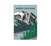 EKOAW North Cascades National Park Vintage Travel Posters Landscape Wall Art Picture Print Canvas Art Poster Modern Family Bedroom Decor Posters 40x50cm