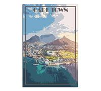 EKOAW Paint by Number Kits for Adults Beginners,Cape Town South Africa Skyline Beginner, DIY Canvas Painting Gift Kits for Home Decoration 20x30cm