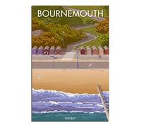 EKOAW Paint by Numbers for Adults,Bournemouth Coastal Town Beach Children, Beginners, DIY Gift Arts Kits with Brushes and Acrylic Pigment 30x40cm