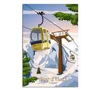EKOAW Paint by Numbers for Adults,France Alpe D'Huez Snow Mountain Cable Car Paint by Numbers for Kids and Adults Beginner, DIY Gift Canvas Painting Kits 20x30cm