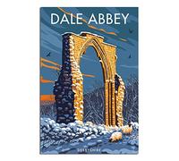EKOAW Paint by Numbers for Adults & Kids,Derbyshire Dale Abbey Ruins Paint by Numbers for Adults Cityscape for Home Wall Decoration 50x60cm