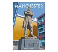 EKOAW Paint by Numbers for Adults & Kids,Manchester Friedrich Engels Paint by Numbers for Adults Cityscape for Home Wall Decoration 50x60cm