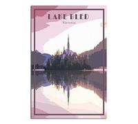 EKOAW Paint by Numbers for Adults,Lake Bled Slovenia Skyline DIY Acrylic Painting Kit Art and Crafts Christmas Gifts for Home Wall Decor 20x30cm