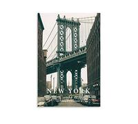 EKOAW Paint by Numbers for Adults,Manhattan Bridge New York Acrylic Oil Painting by Number for Adults, Perfect for Gift Home Decor 30x40cm