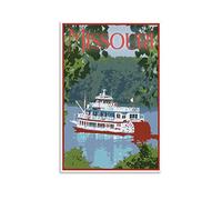 EKOAW Paint by Numbers for Adults,Missouri Boat Simple Painting Kits for Kids for Gift Home Wall Decor 30x40cm
