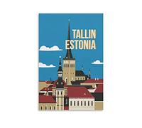 EKOAW Paint by Numbers for Adults,Tallinn Estonia DIY Acrylic Painting Kit Art and Crafts Christmas Gifts for Home Wall Decor 30x40cm