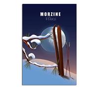 EKOAW Paint by Numbers Kits for Adults Beginners,France Morzine Mountain Snow Mountain Night Painting by Numbers for Adults for Home Wall Decor 40x50cm