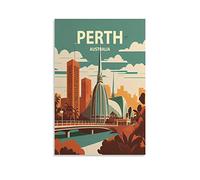 EKOAW Perth Australia Vintage Travel Posters Landscape Wall Art Picture Print Canvas Art Poster Modern Family Bedroom Decor Posters 50x60cm